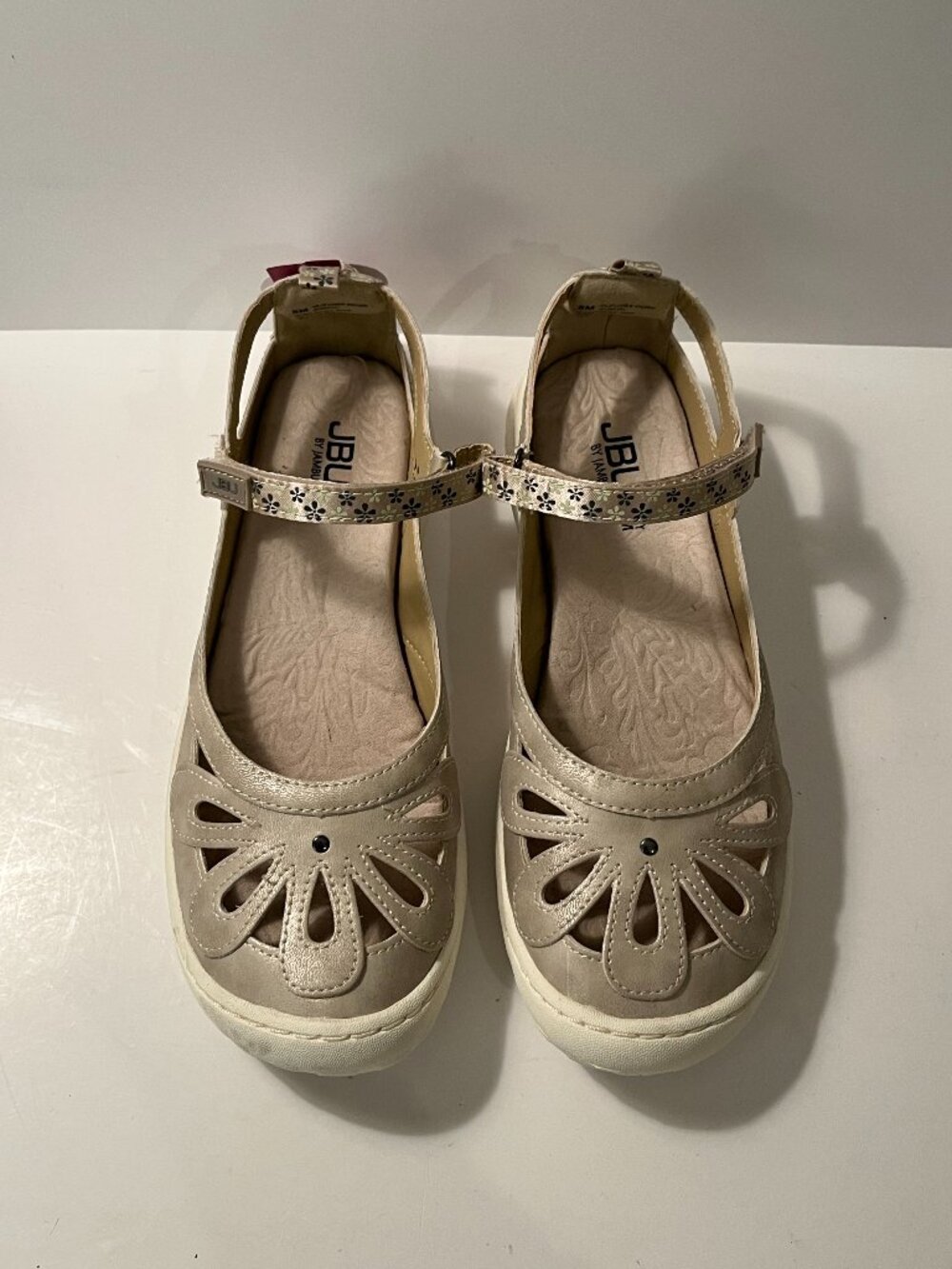 JBU by Jambu Memory Foam Wildflower Encore Mary Jane Shoes Gray Shimmer Size 8